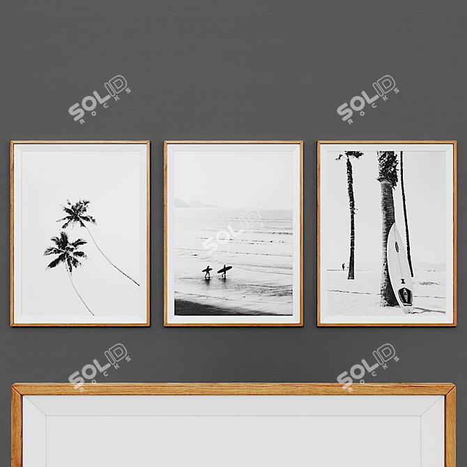 Wooden Framed Picture Set 3D model image 1