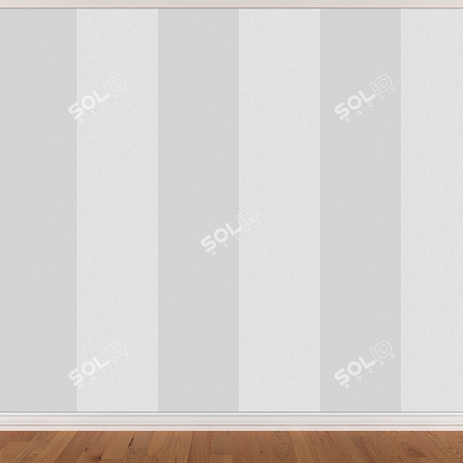 Seamless Wallpaper Set: Wall, Skirting, Parquet 3D model image 2