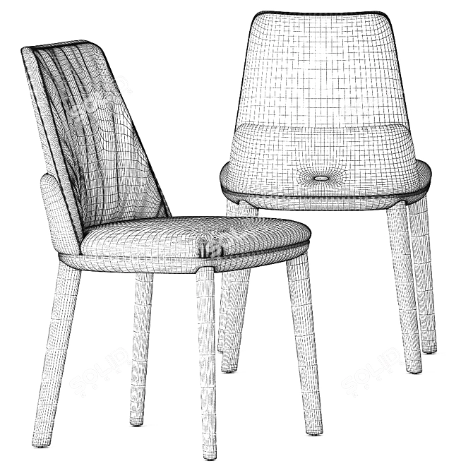 Belinda Chair: Exquisite Design by Cattelan Italia 3D model image 6