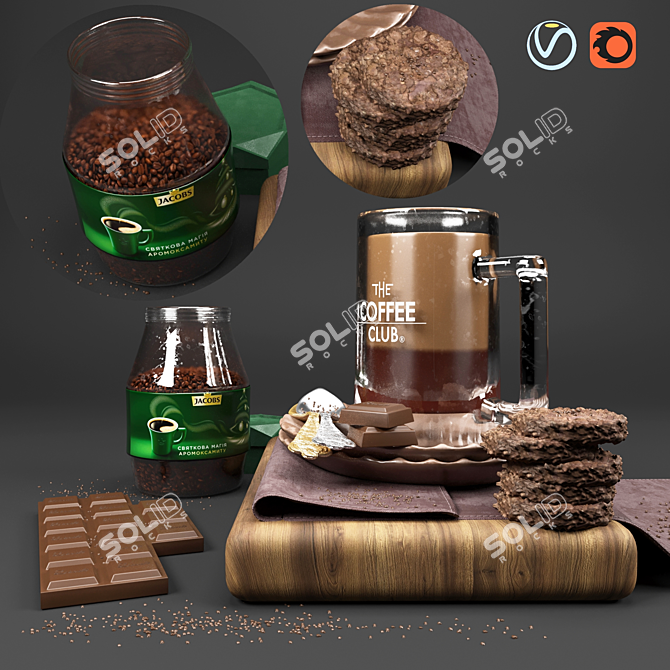 Elegant Coffee Lover's Kitchen Set 3D model image 2