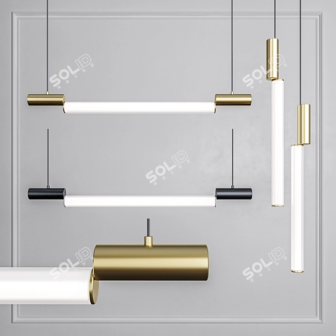 Sleek Brass Pendant Light: CVL Signal 3D model image 1