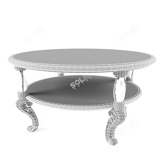 Minimalist Oak Coffee Table 3D model image 3