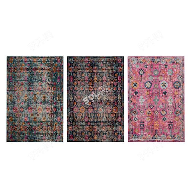 Premium Carpet Set: High-Quality Textures & Multiple Variants 3D model image 3