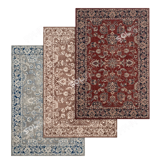 Versatile Carpet Set: High-Quality Textures. 3D model image 1