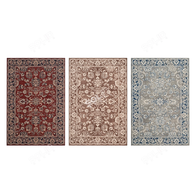 Versatile Carpet Set: High-Quality Textures. 3D model image 3