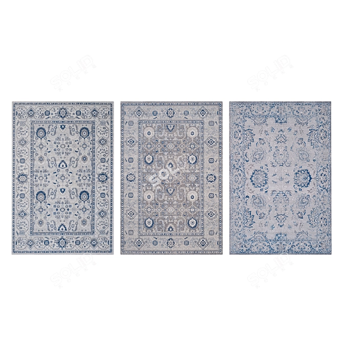 Versatile Carpet Set - High-Quality Textures 3D model image 3