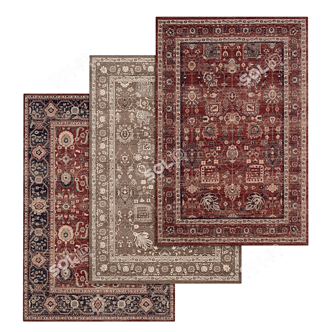 Luxury Carpet Set: High-Quality Textures, Multiple Variants 3D model image 1