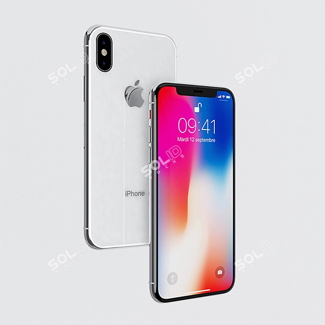 Sleek and Modern Apple iPhone X 3D model image 1