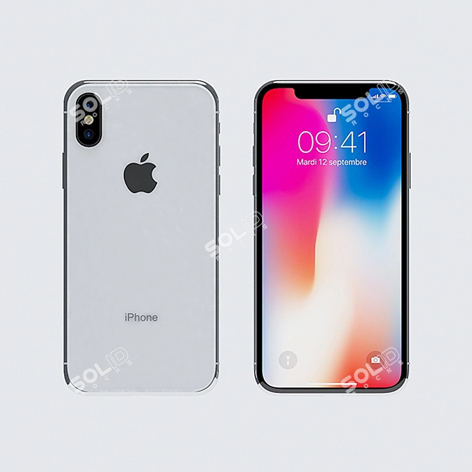 Sleek and Modern Apple iPhone X 3D model image 2