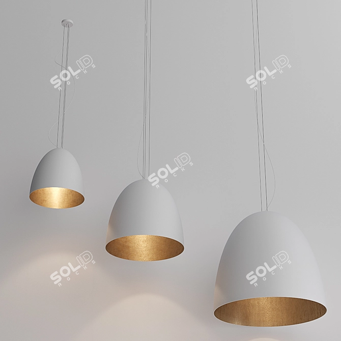 Minimalist Egg Inspired Pendant Lights 3D model image 2