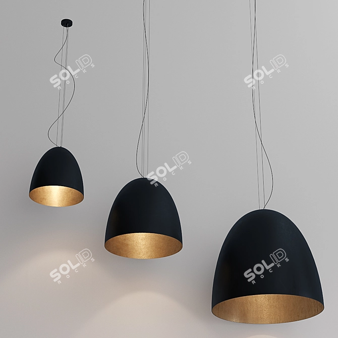 Minimalist Egg Inspired Pendant Lights 3D model image 3