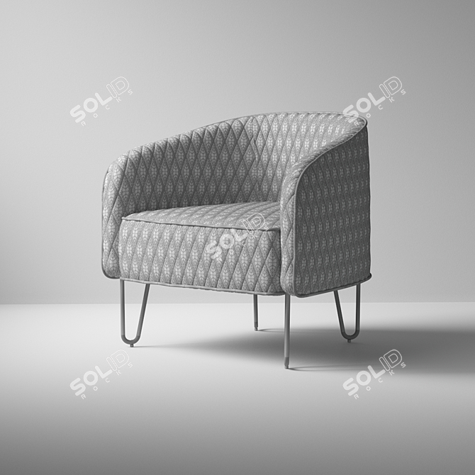 Strasburg Velvet Armchair: Stylish and Comfortable 3D model image 3