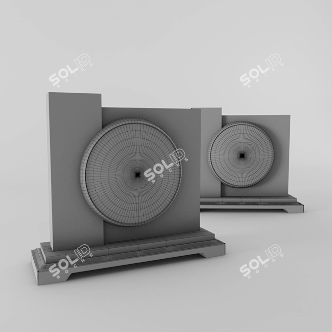 Elegant Dual Desktop Clock Set 3D model image 3