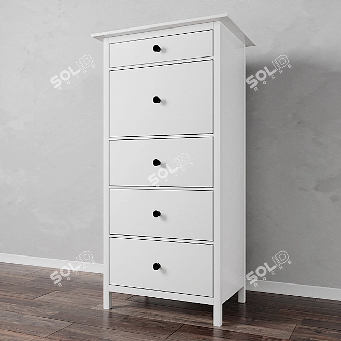 Sleek 5-Drawer IKEA Hemnes Chest 3D model image 1