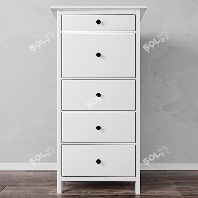 Sleek 5-Drawer IKEA Hemnes Chest 3D model image 2