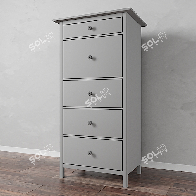 Sleek 5-Drawer IKEA Hemnes Chest 3D model image 3