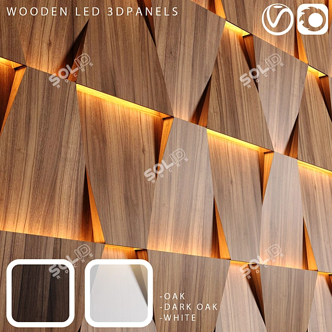 LED Wooden Panels | Modern and Classic Interior Décor Solution 3D model image 1