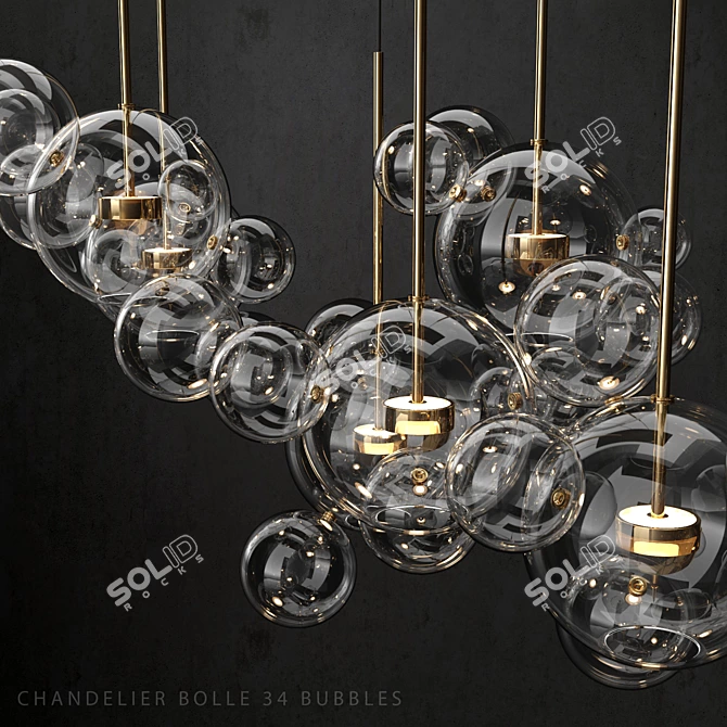 G&C Bolle 34 Bubble Chandelier 3D model image 2