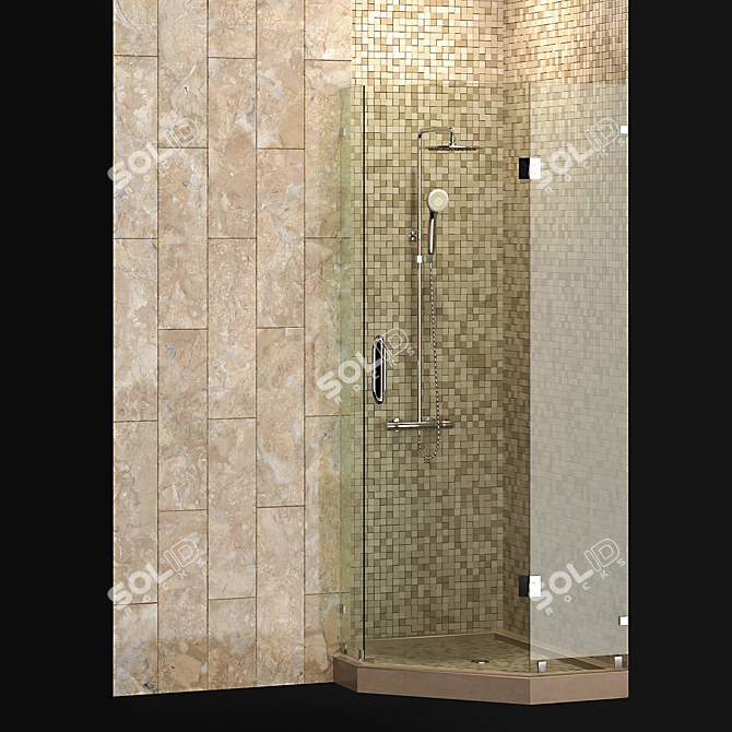 Luxury Shower Cabin 3D model image 1