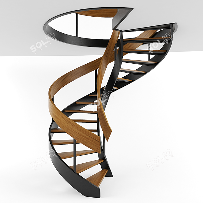 Title: Spiral Stairs, 2000mm 3D model image 1