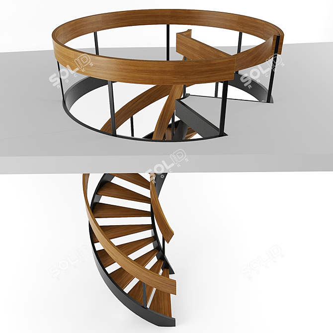 Title: Spiral Stairs, 2000mm 3D model image 2