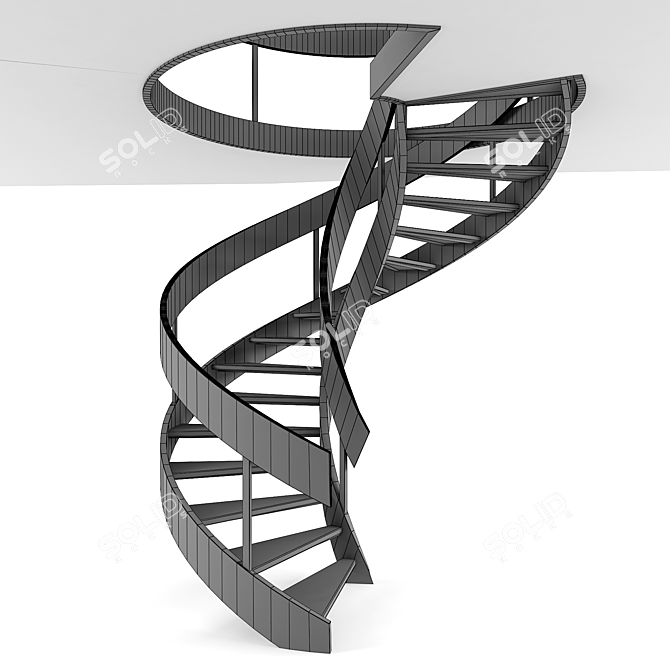 Title: Spiral Stairs, 2000mm 3D model image 3