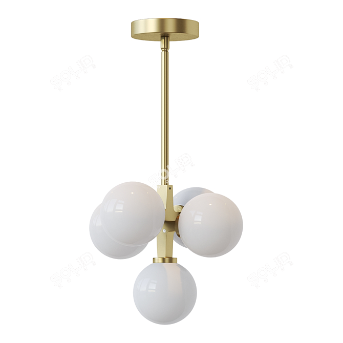 Scandinavian Glass Pendant Lamp 3D model image 1