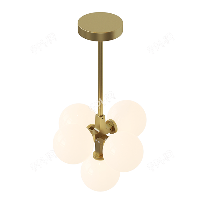 Scandinavian Glass Pendant Lamp 3D model image 2