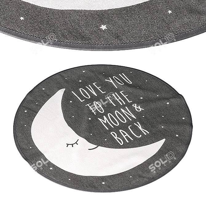 Moon Love Round Rug: H&M Home 3D model image 1