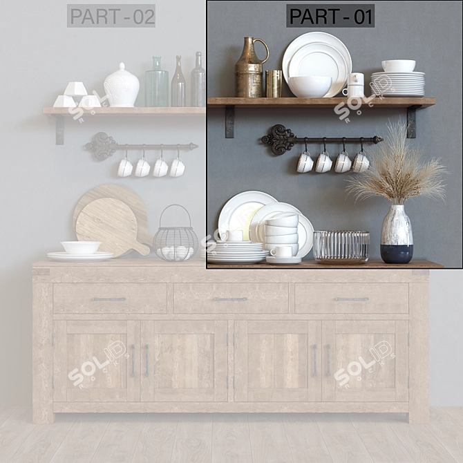 Kitchen Decor Set: Stylish & Functional 3D model image 3
