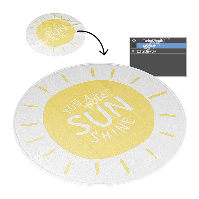 Sunshine Round Rug - H&M Home 3D model image 2