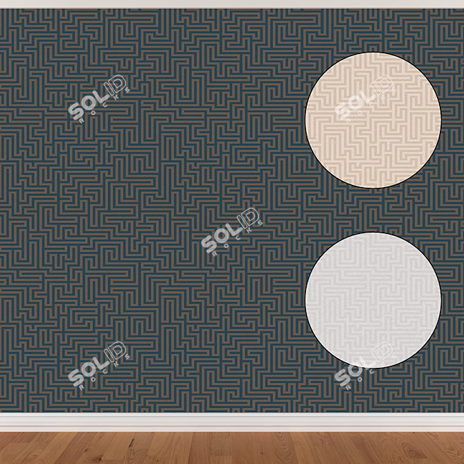 Seamless Wallpapers Set - 3 Colors 3D model image 1