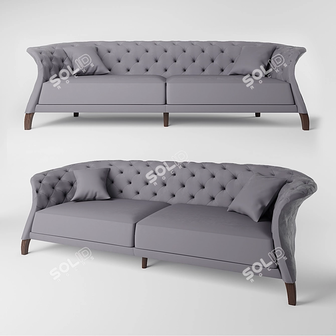 Phoenix Leather Sofa 3D model image 1