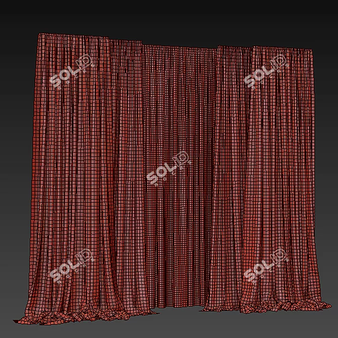 Elegant Curtain Collection - Set of 3 3D model image 2