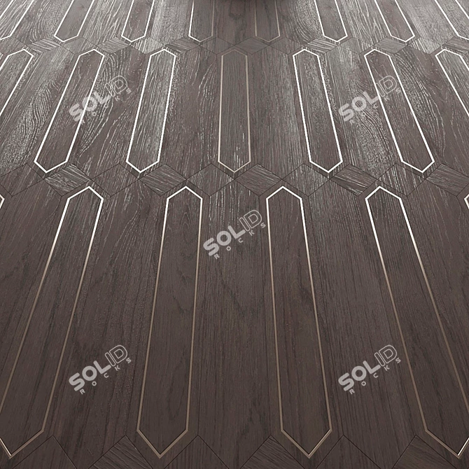 Elegant Leaf-like Gold Parquet 3D model image 1