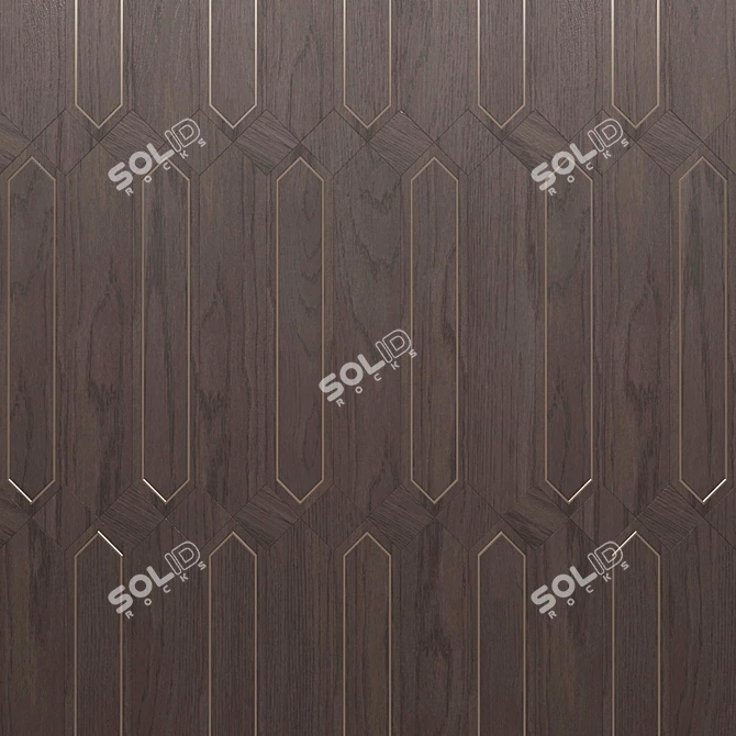 Elegant Leaf-like Gold Parquet 3D model image 2