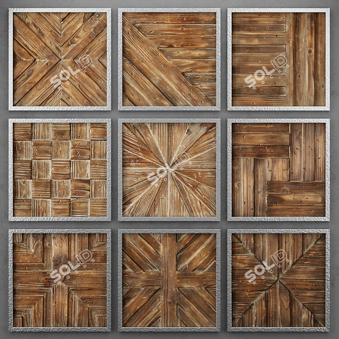 Rustic Wooden Panels Set - Uttermost's Finest 3D model image 1