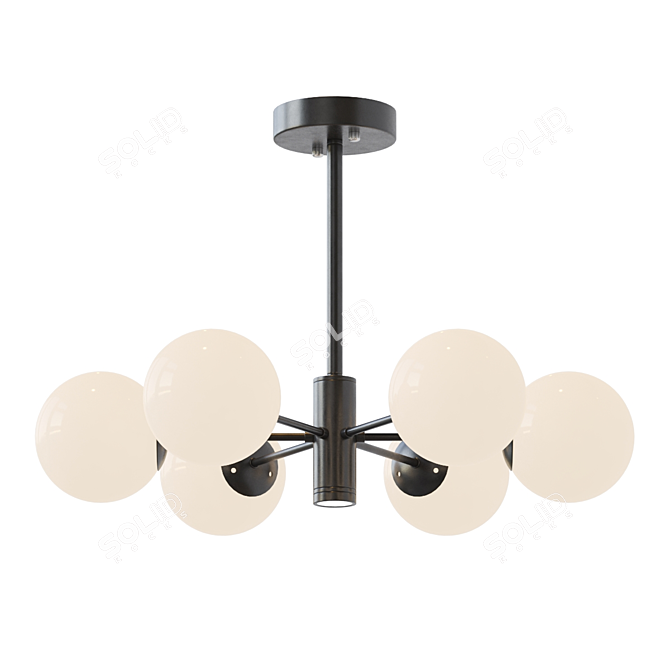 Lustrous Ball-Shade Chandelier 3D model image 1