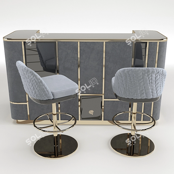 Elegant Giorgio Collection Bar Stool 3D model image 2