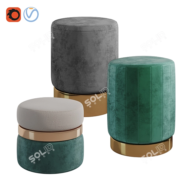 Smart Living Puff - Stylish and Functional 3D model image 1