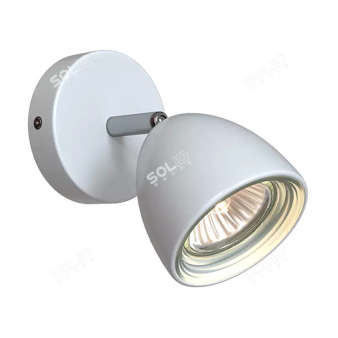 Modern White Metal Spot Light 3D model image 1