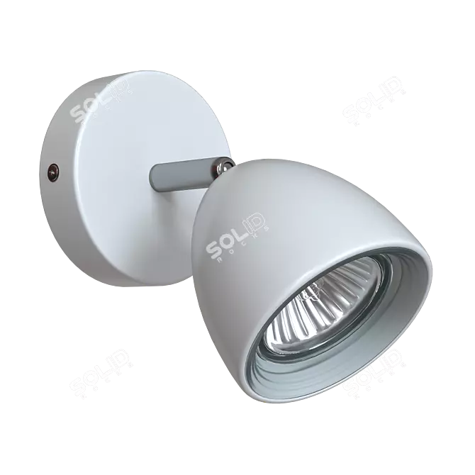 Modern White Metal Spot Light 3D model image 2