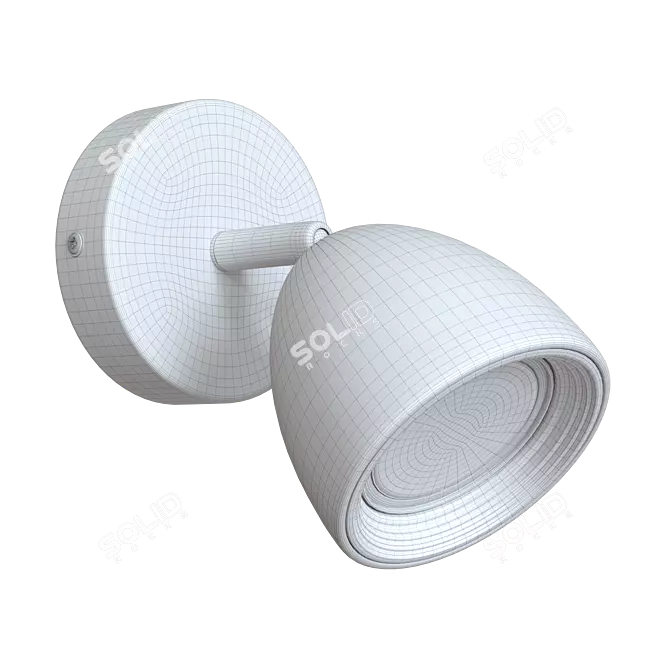 Modern White Metal Spot Light 3D model image 3