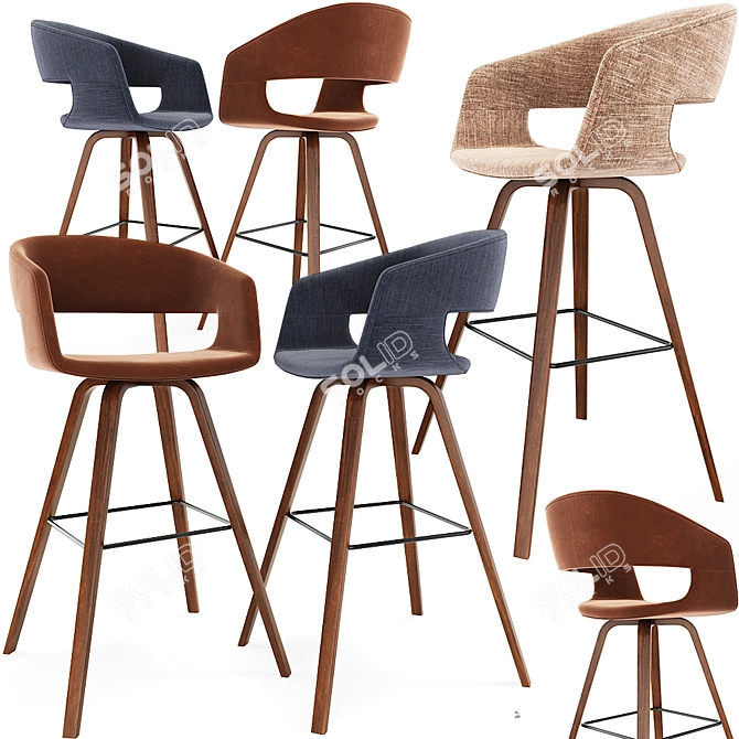 Sleek Chino Counter Stool - Modern Design for Stylish Spaces 3D model image 1