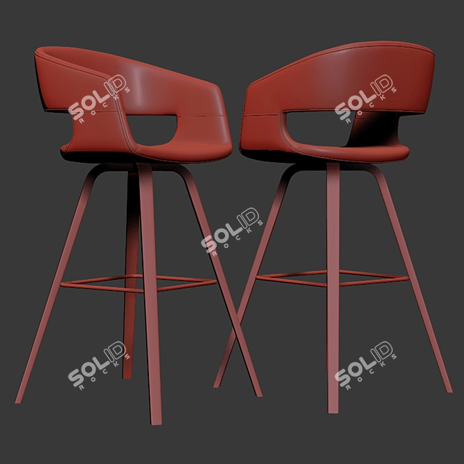 Sleek Chino Counter Stool - Modern Design for Stylish Spaces 3D model image 3