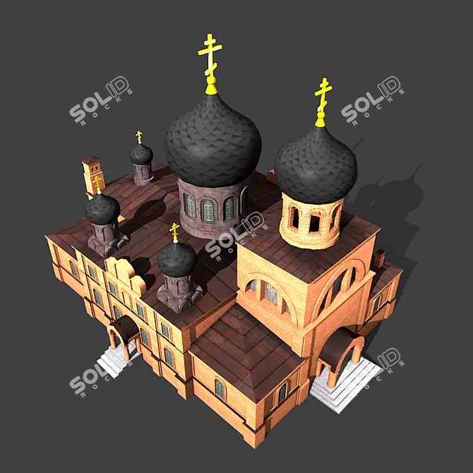 Miniature Church Model: 28x24x22m 3D model image 3