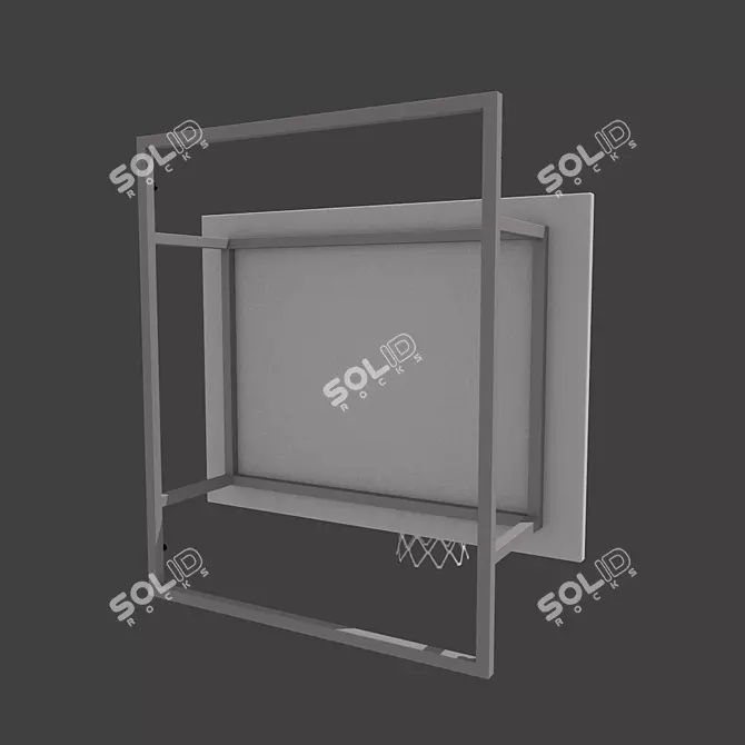 Versatile Basketball Backboard with Basket - 1x1.2x1.2 Dimensions 3D model image 3