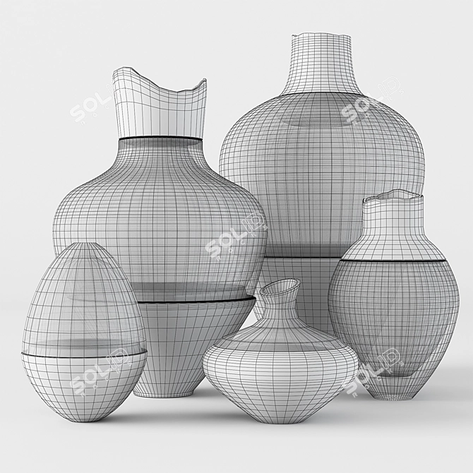 Indian Stacking Vessels: Utopian Functional Art 3D model image 2