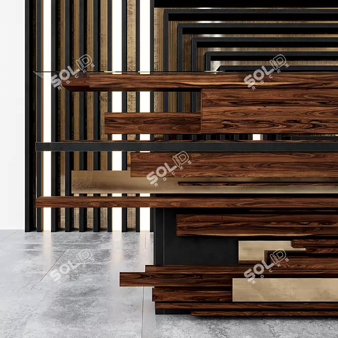 Modern Reception Desk - Elegant Design & Spacious 3D model image 2