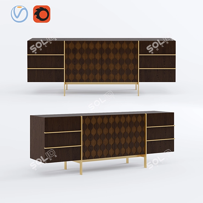 Modern Trocadero Sideboard | Roche Bobois 3D model image 1